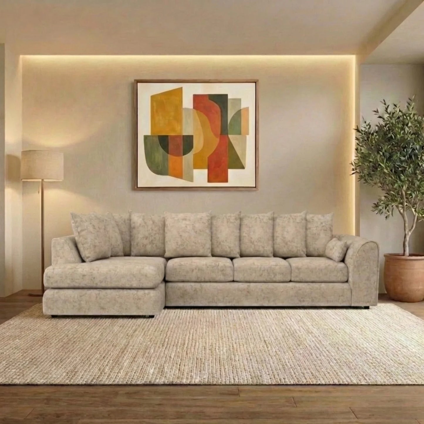 XL Left Hand Facing Beige