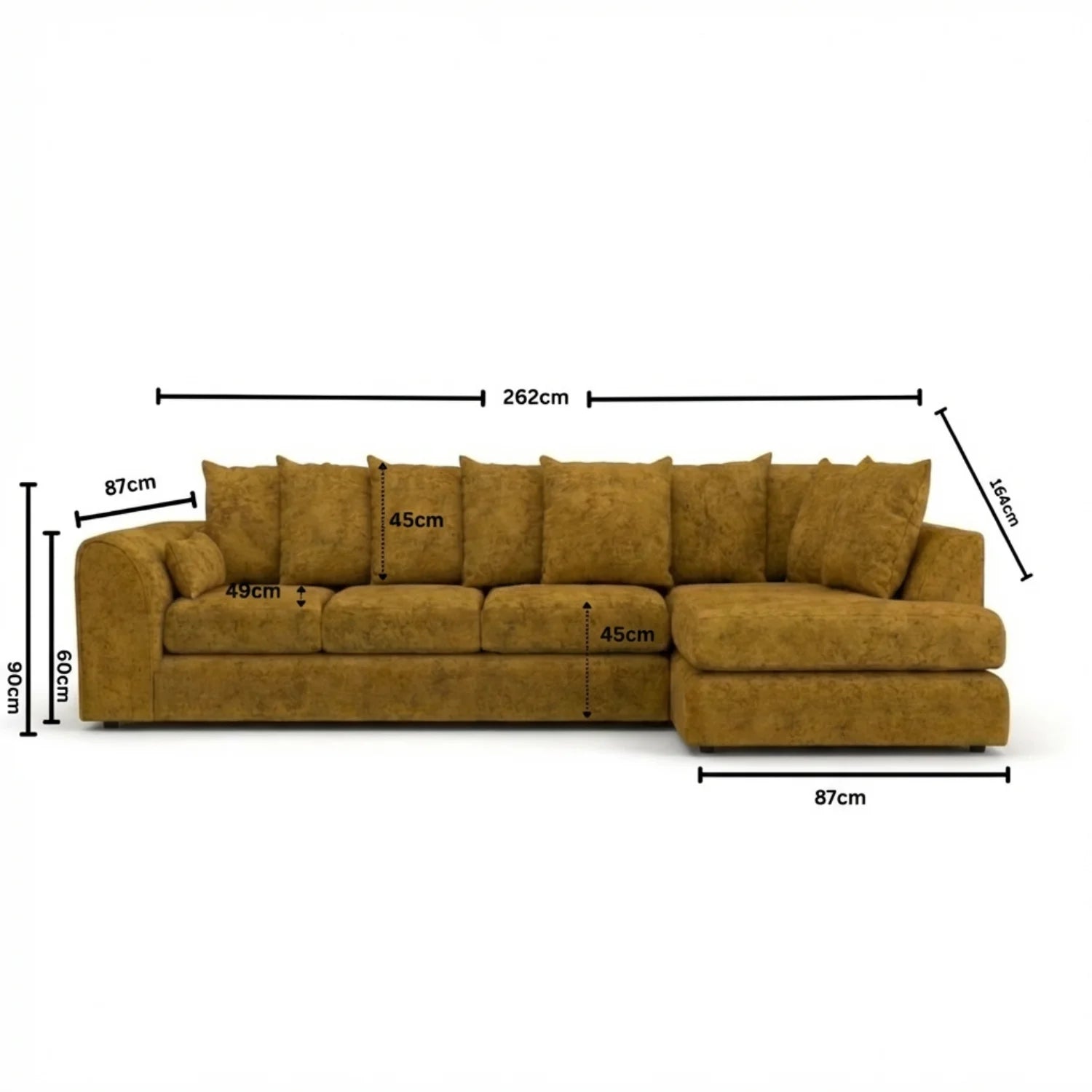 XL Right Hand Facing Mustard