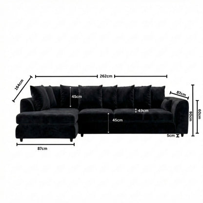 XL Left Hand Facing Black