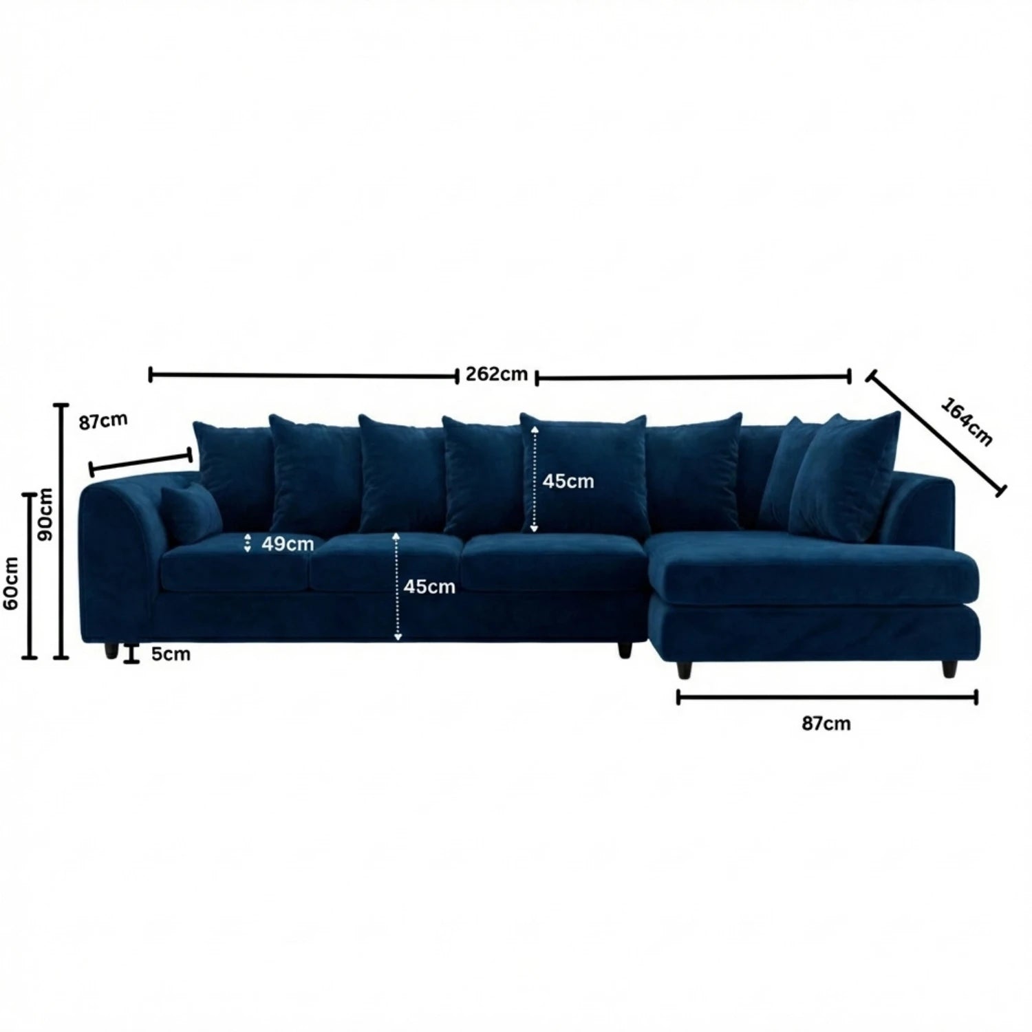 XL Right  Hand Facing Midnight Blue
