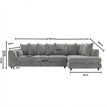 XL Right  Hand Facing Light Grey