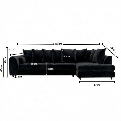 XL Right  Hand Facing Black