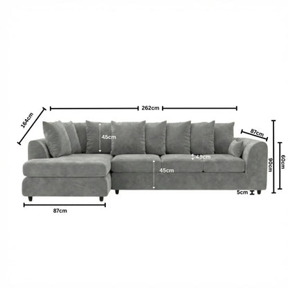 XL Left Hand Facing Light Grey