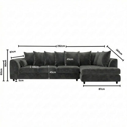 XL Right  Hand Facing Dark Grey