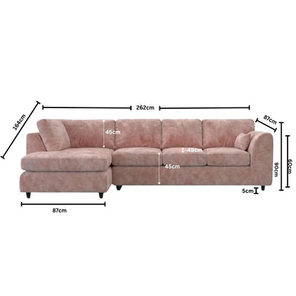 XL Left Hand Facing  Pink