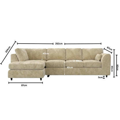 XL Left Hand Facing  Cream