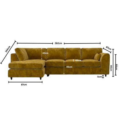 XL Left Hand Facing  Mustard