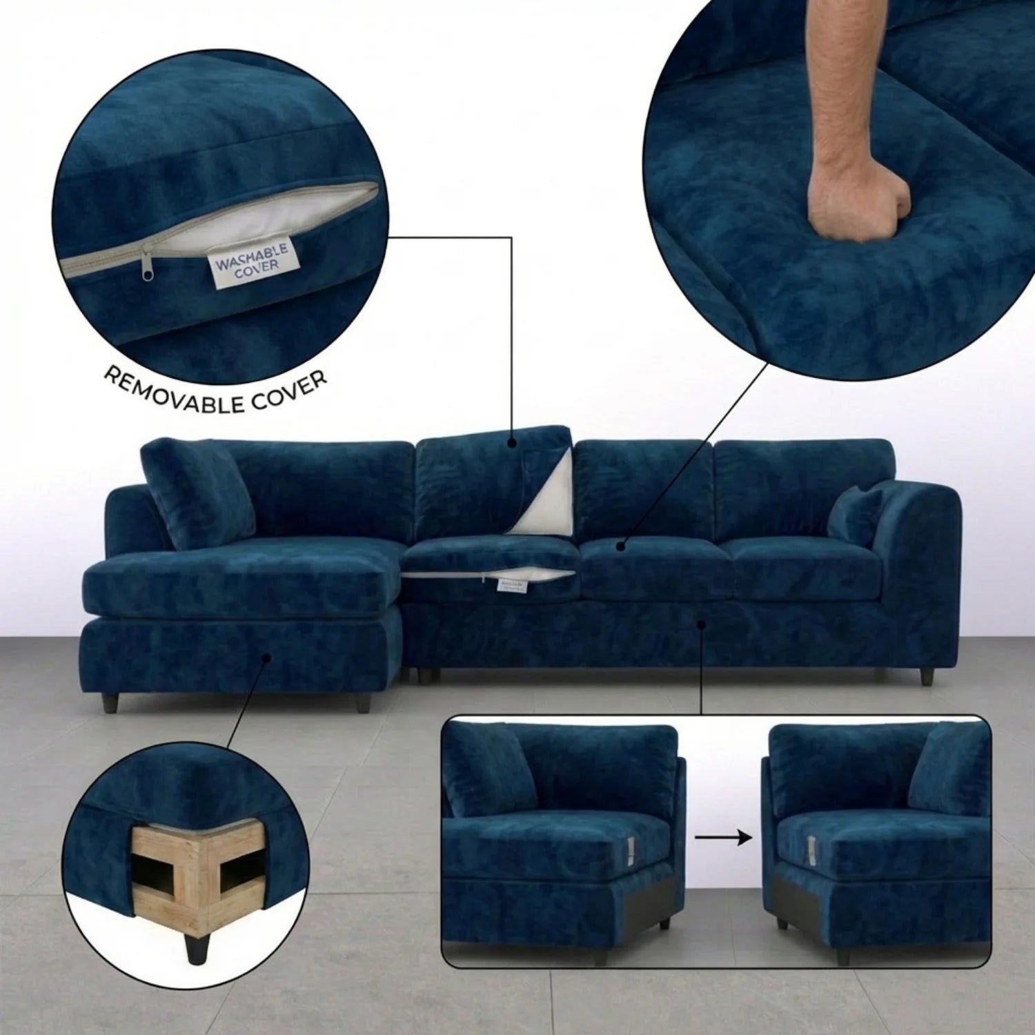 XL Left Hand Facing Midnight Blue