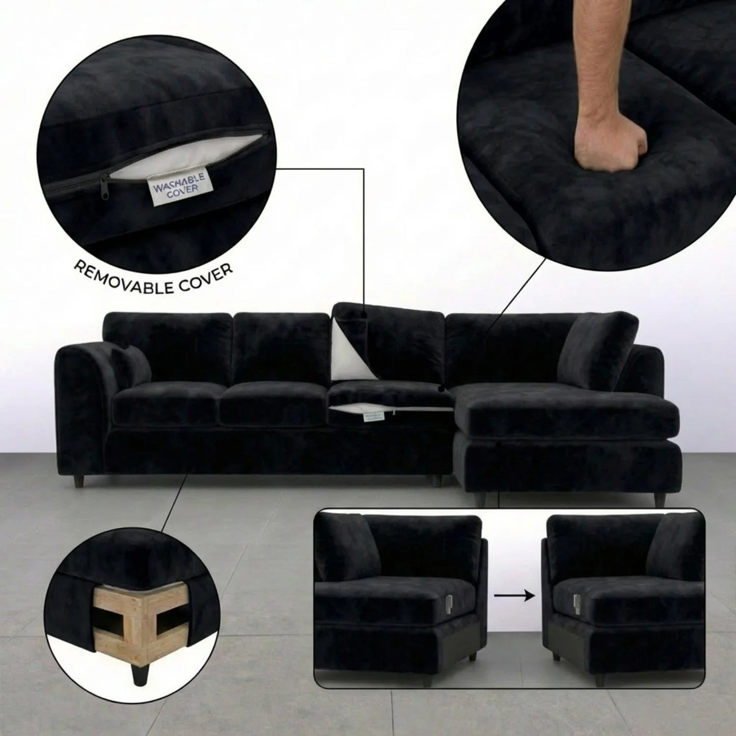 XL Right Hand Facing Black