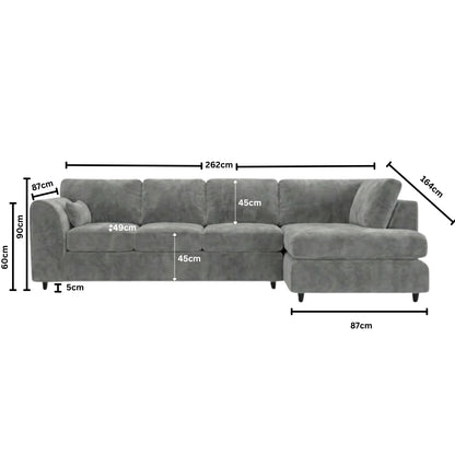 XL Right Hand Facing Light Grey