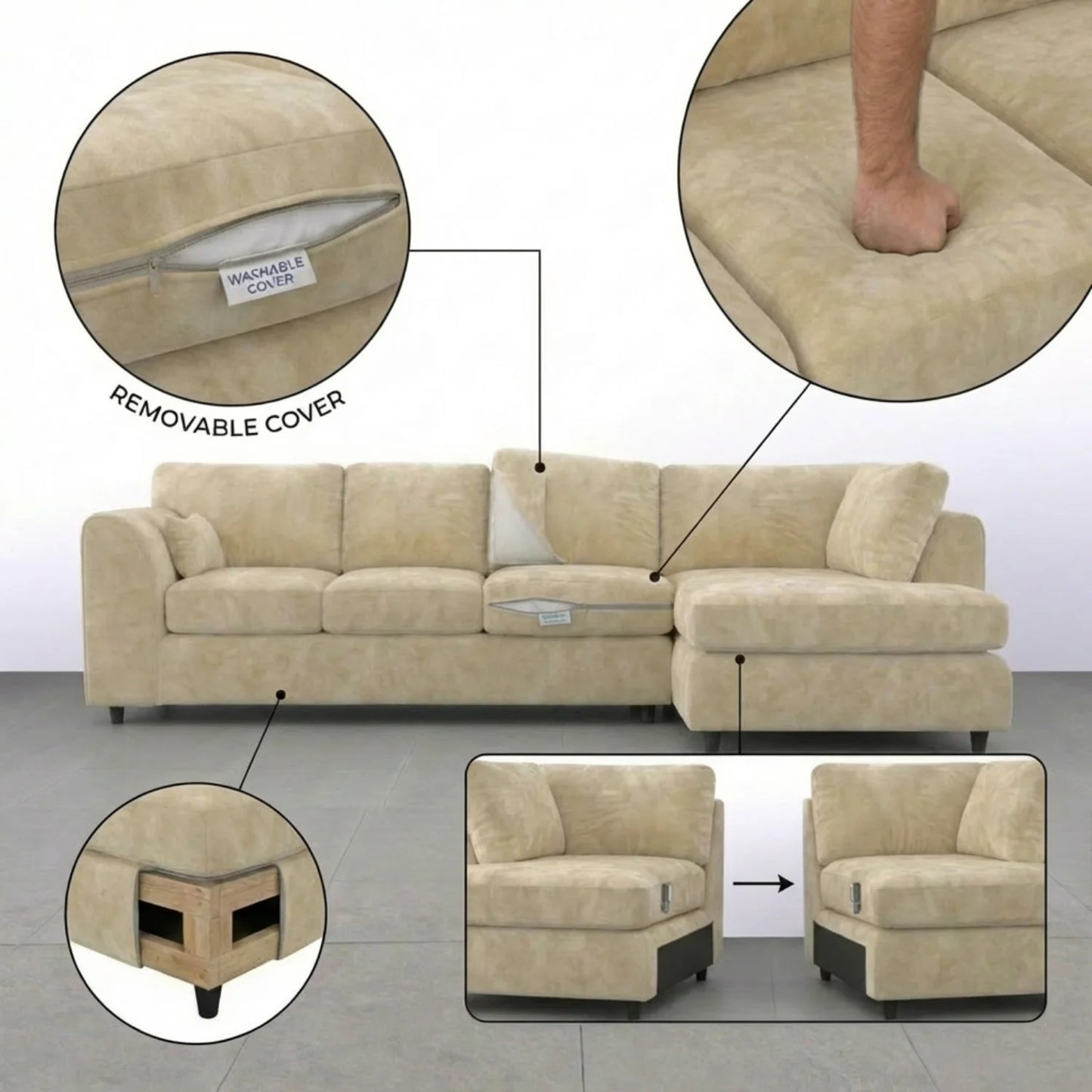 XL Right Hand Facing Cream