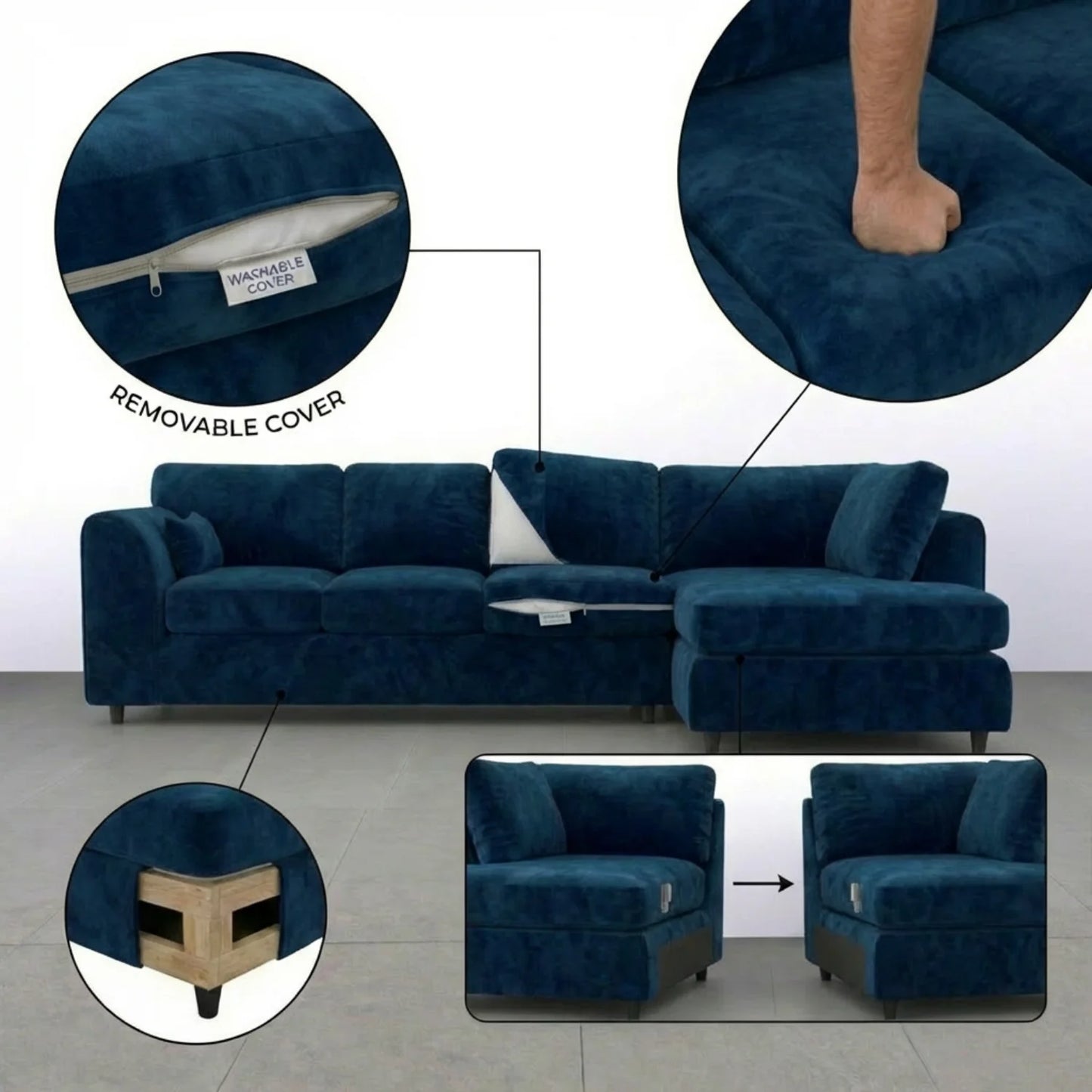 XL Right Hand Facing Midnight Blue