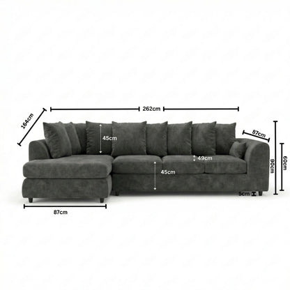 XL Left Hand Facing dark grey