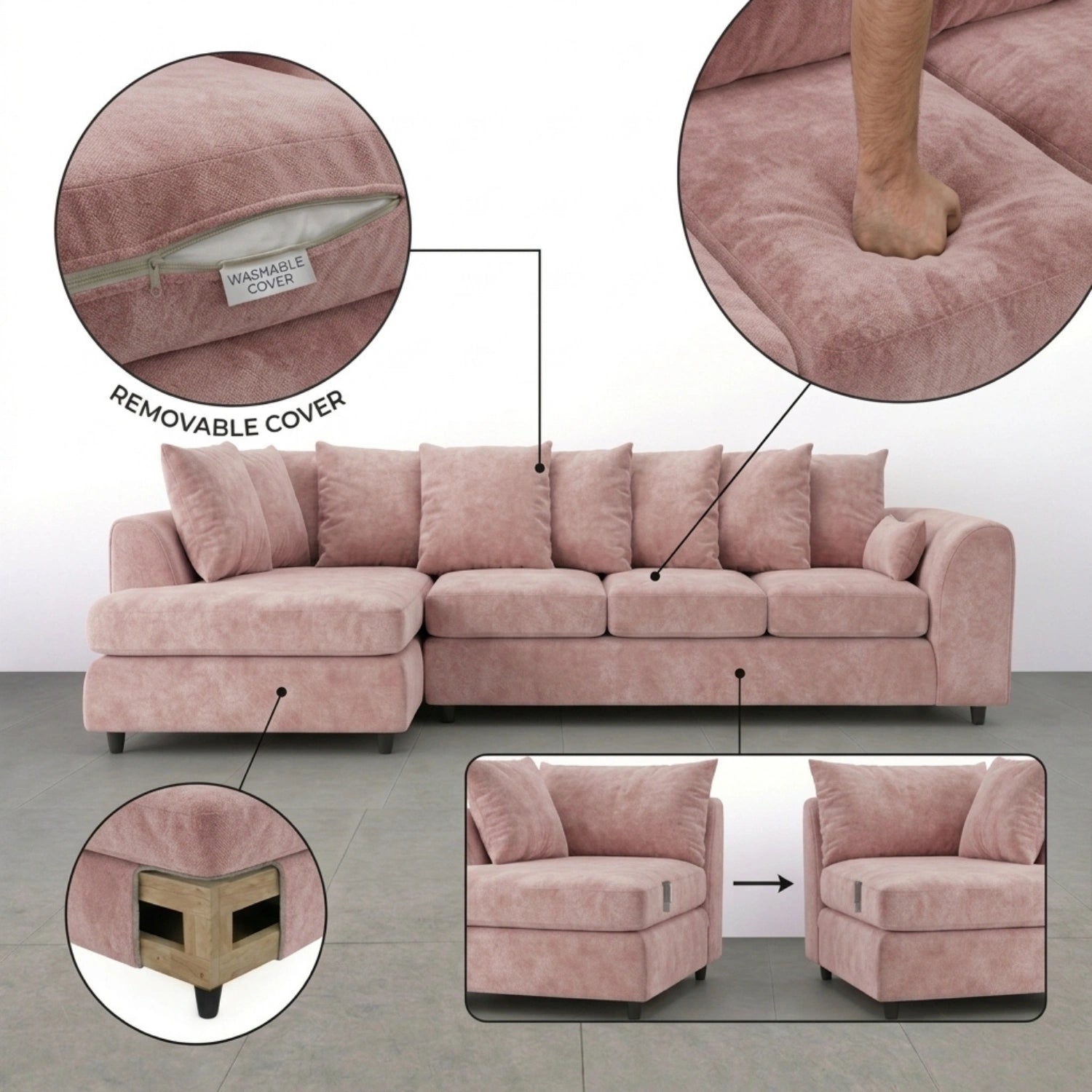 XL Left Hand Facing pink