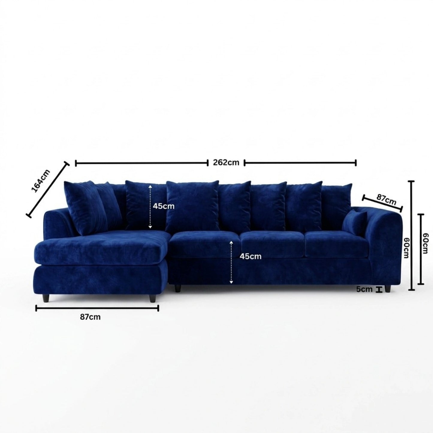 XL Left Hand Facing Midnight Blue