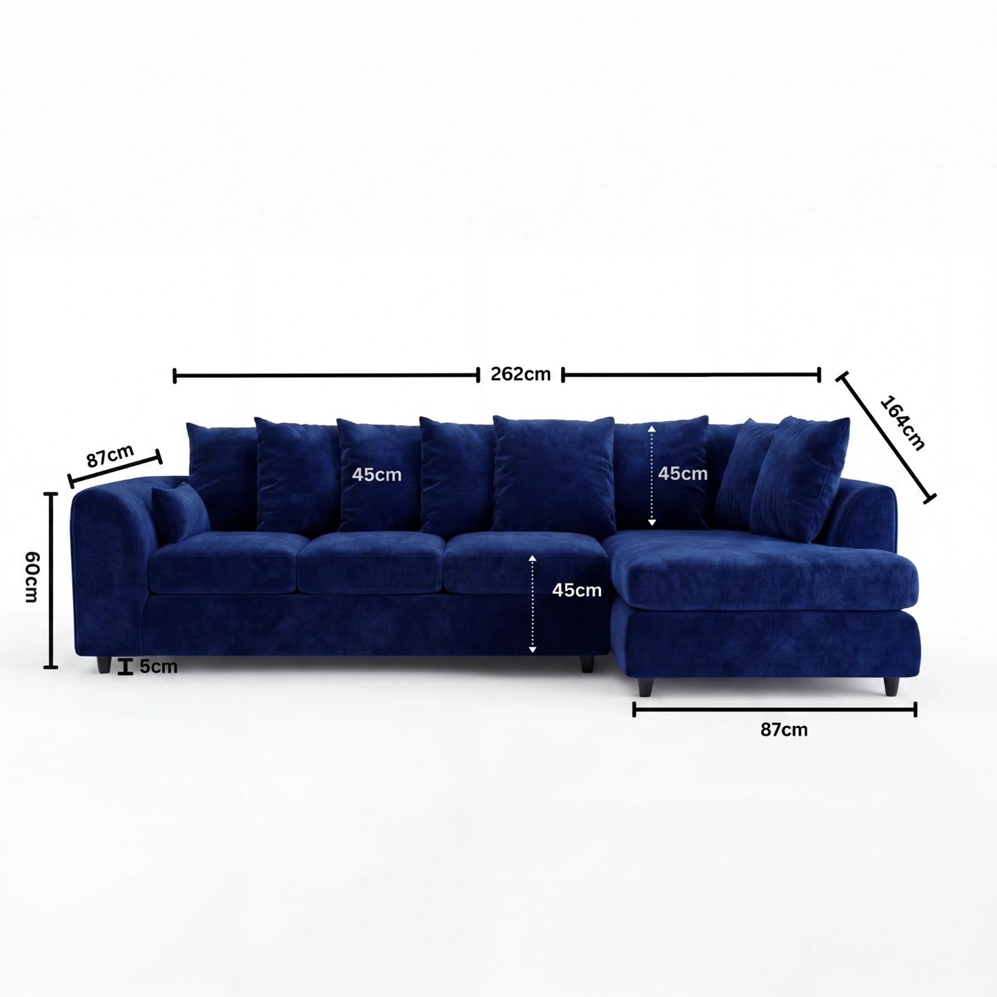 XL Right Hand Facing Midnight Blue