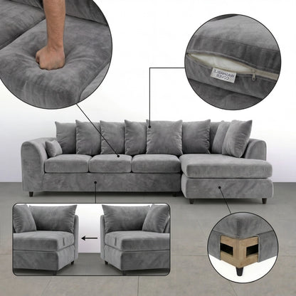 XL Right Hand Facing light grey