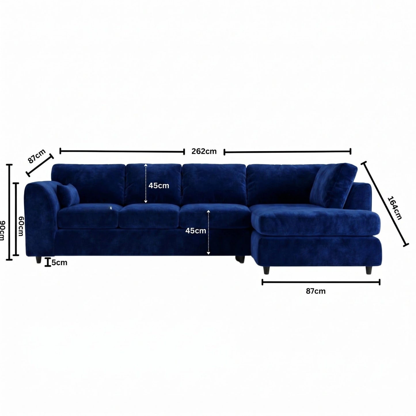 XL Right Hand Facing Midnight Blue