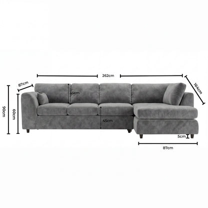 XL Right Hand Facing Light Grey