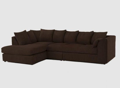 XL Jumbo Cord Fabric Corner Scatter Back Sofa